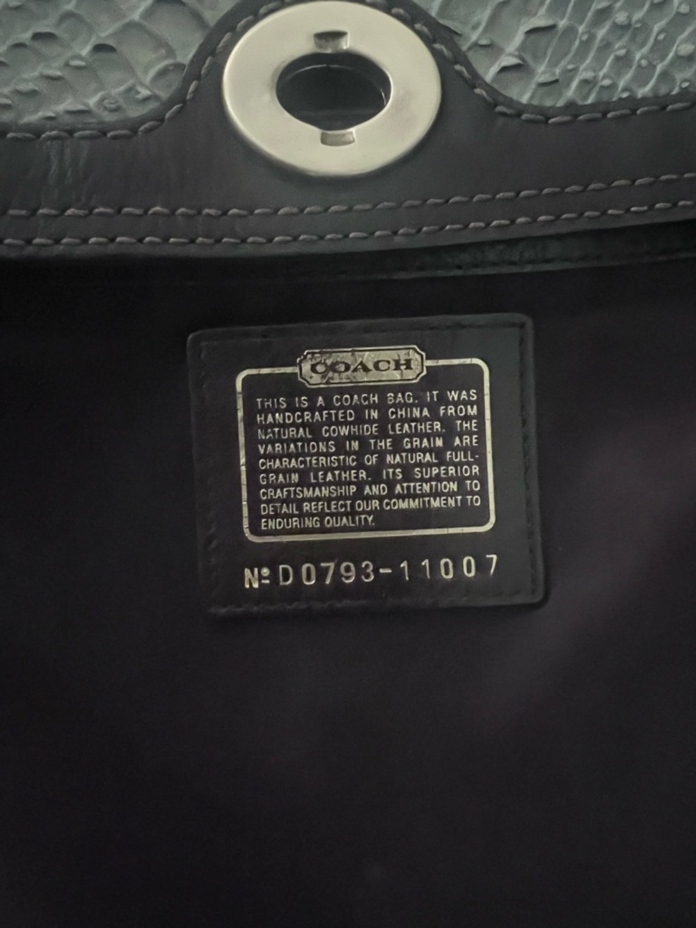 Coach Chelsea Turnlock Light Green Snakeskin Leather Hobo 2007/Y2K - Picture 4 of 14
